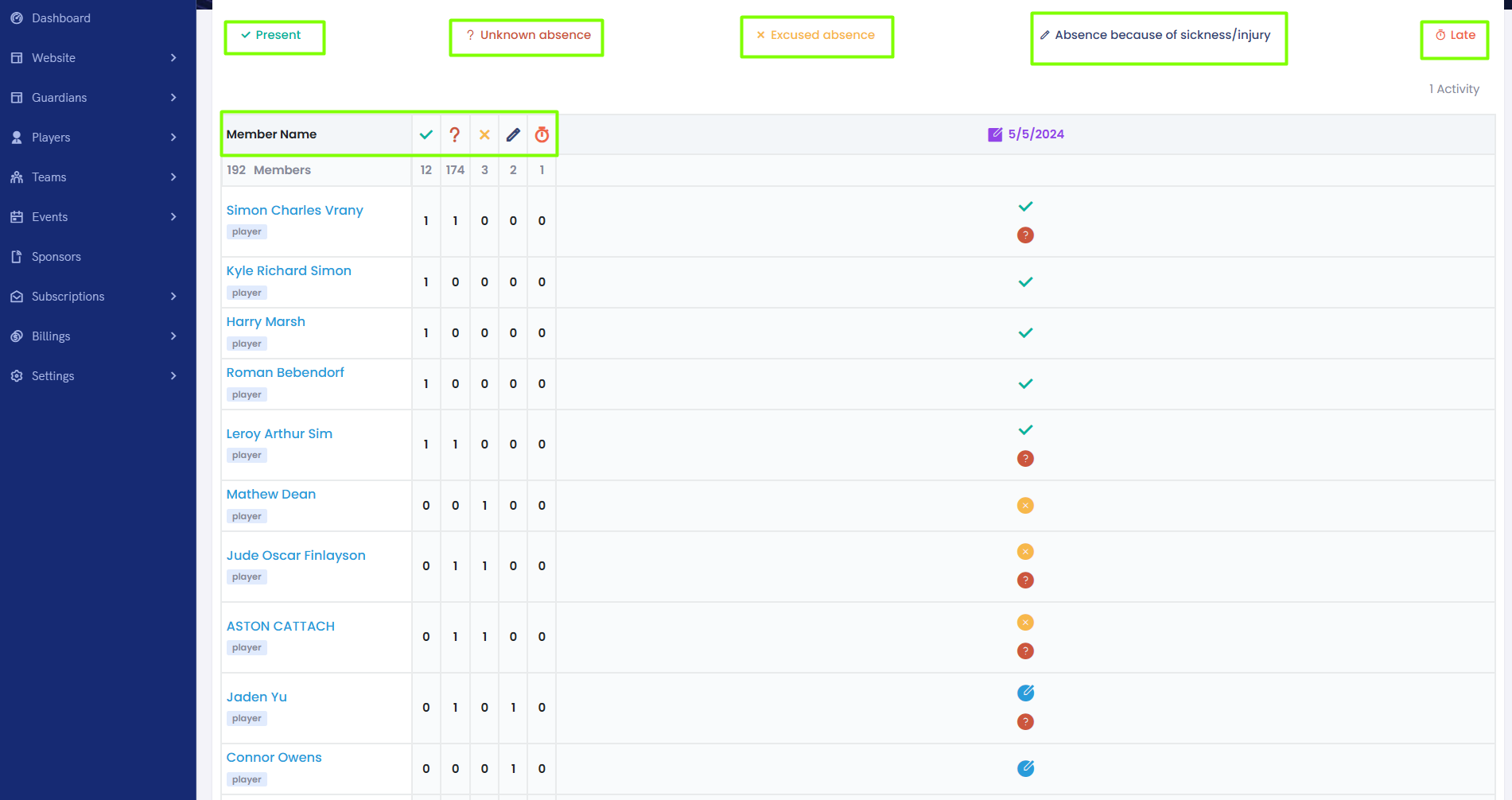 How SquadDeck Helps Track Attendance